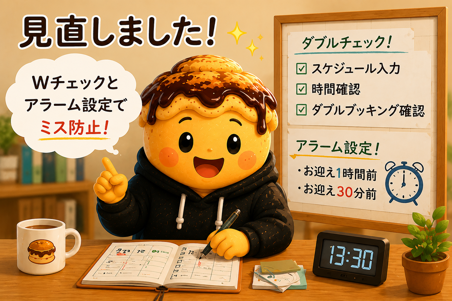 2件入ってるとパニックになるわらびもちキャラ