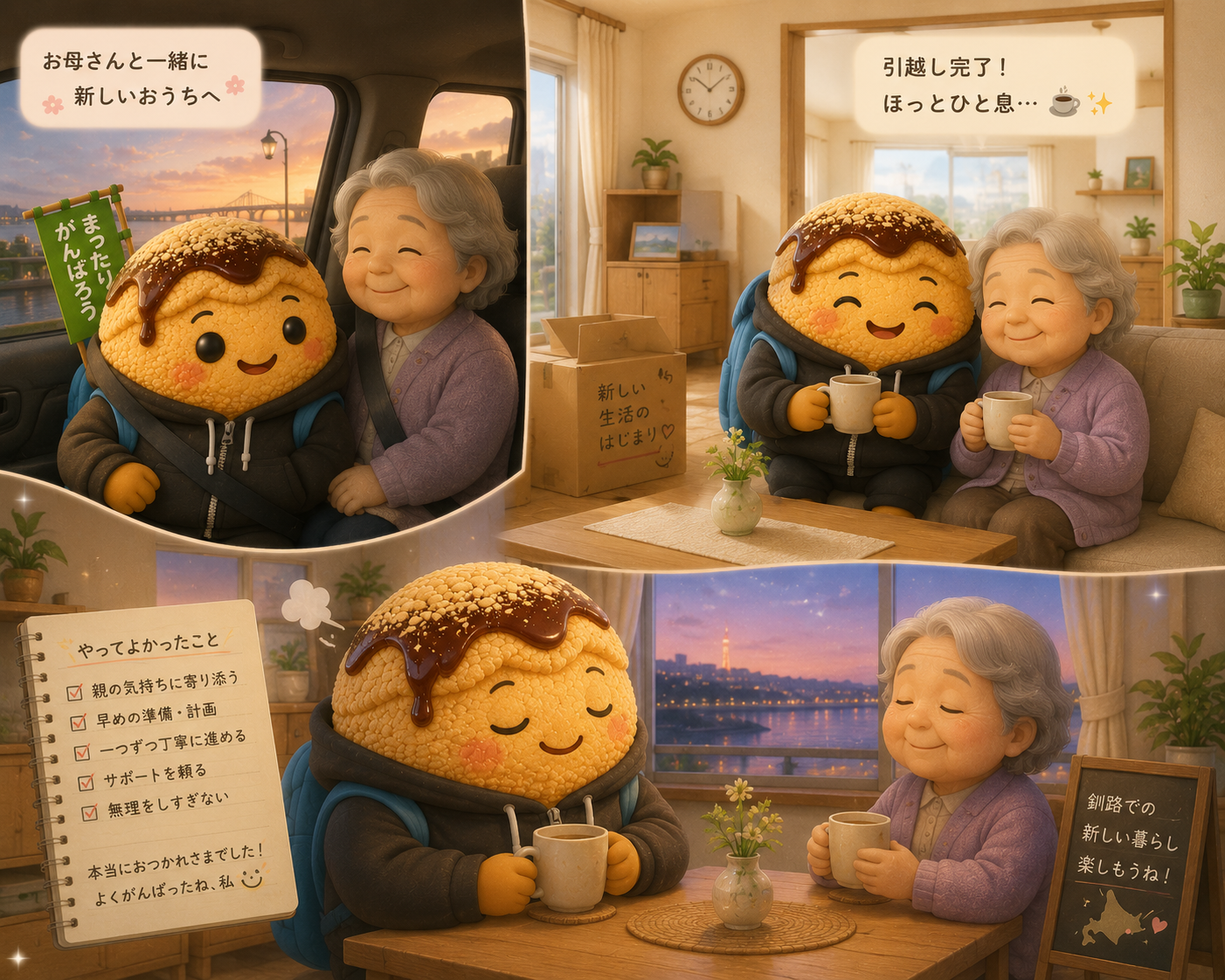 お母さんと一緒に新しいおうちへ引越し完了