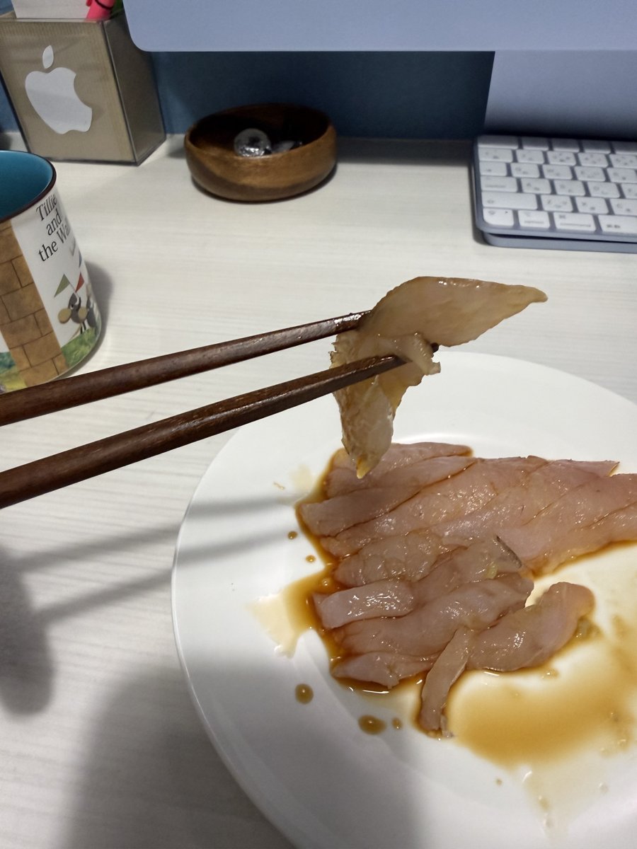 醤油をつけて、いただきます